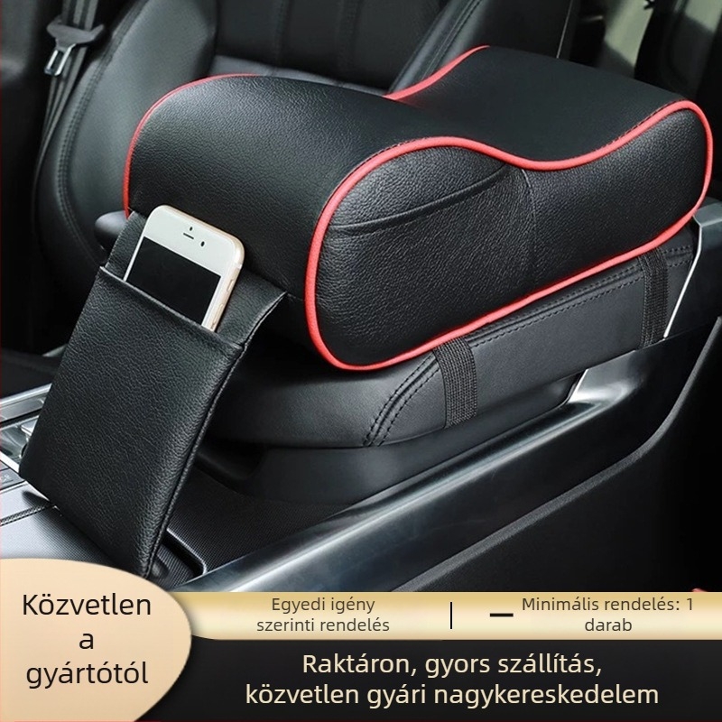 Autó kar alátámasztó párna bőr felülettel, oldalsó zsebekkel; Márka Green fruit; Általános modell kompatibilitás; Termékkód Armrest box booster pad