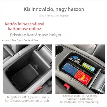Zhiji L6 középkonzol tároló doboz — ABS+PVC, vízálló, testreszabható, logónyomtatás elérhető