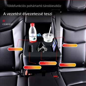 Autó hátsó középső kartámasz tároló doboz — bőr, univerzális kompatibilitás, modell Rear Center Cushion 001, testreszabható