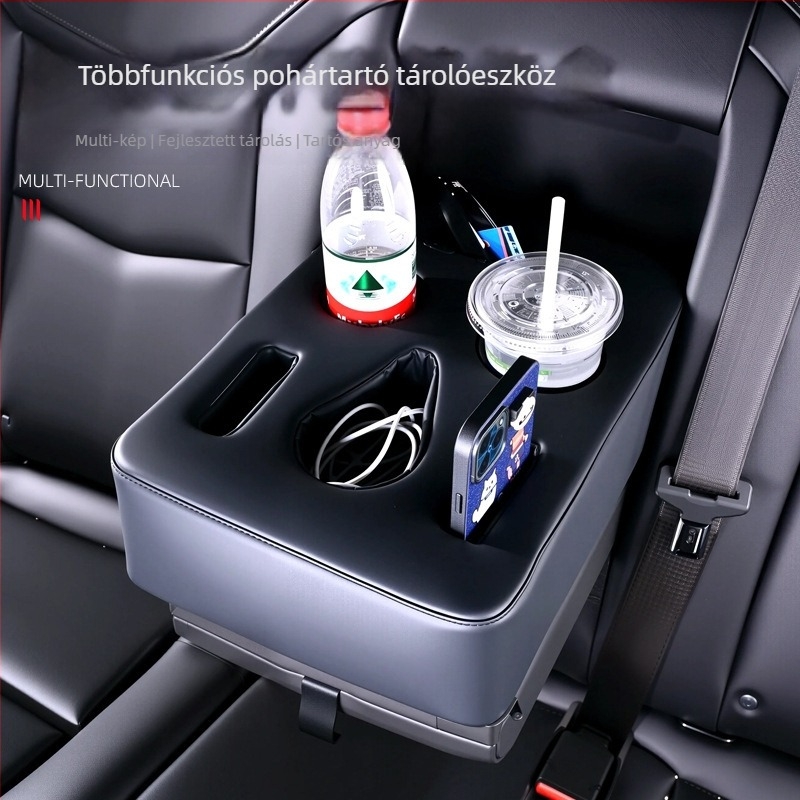 Autó hátsó középső kartámasz tároló doboz — bőr, univerzális kompatibilitás, modell Rear Center Cushion 001, testreszabható