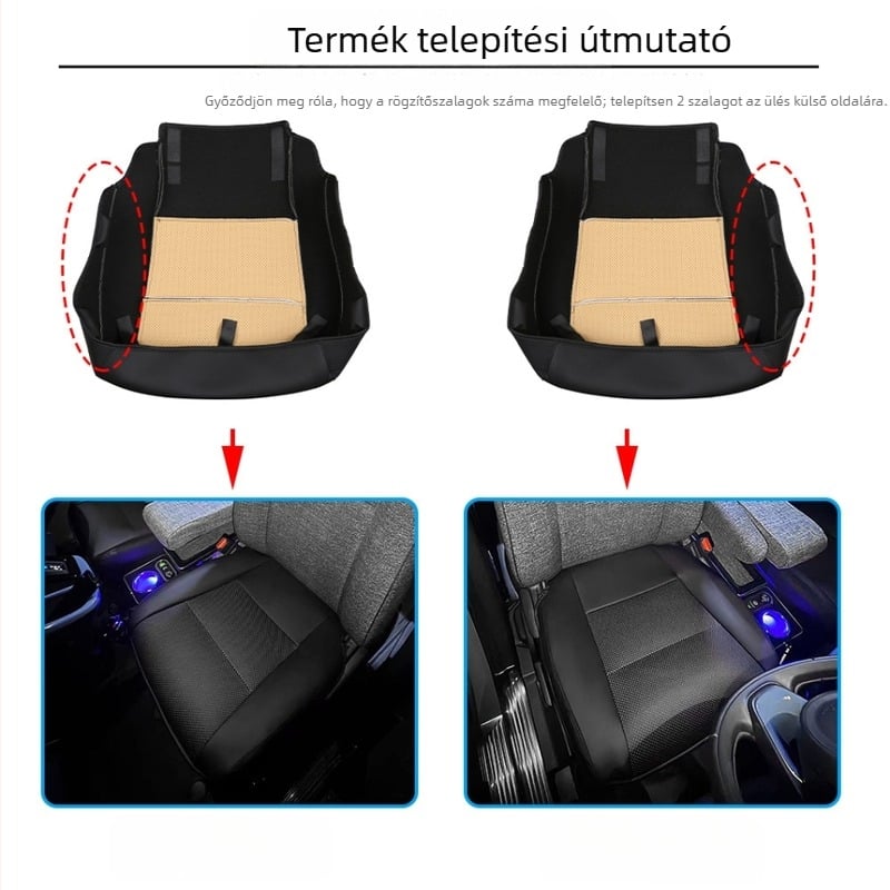 Toyota Sienta 10 Series első ülésvédő párna – Bőr, Modell 3, Csúszásmentes felhelyezés