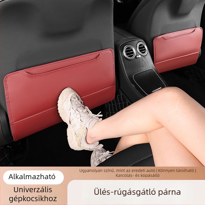 Bőr autóülés hátsó támlájának védőpárnája, univerzális kivitel, ütés- és karcolásálló, vízálló