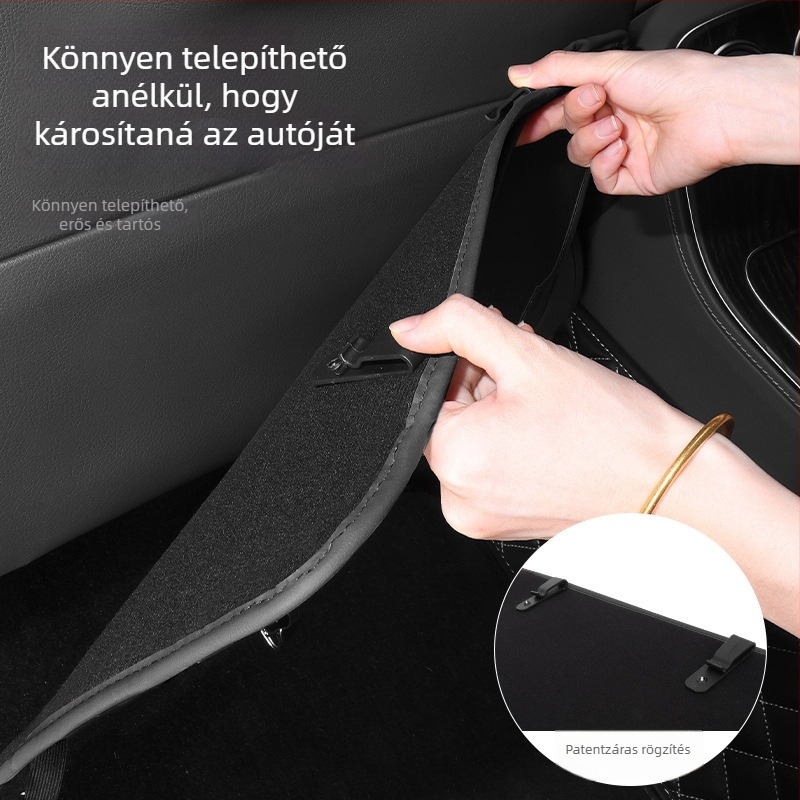 Bőr autóülés hátsó támlájának védőpárnája, univerzális kivitel, ütés- és karcolásálló, vízálló