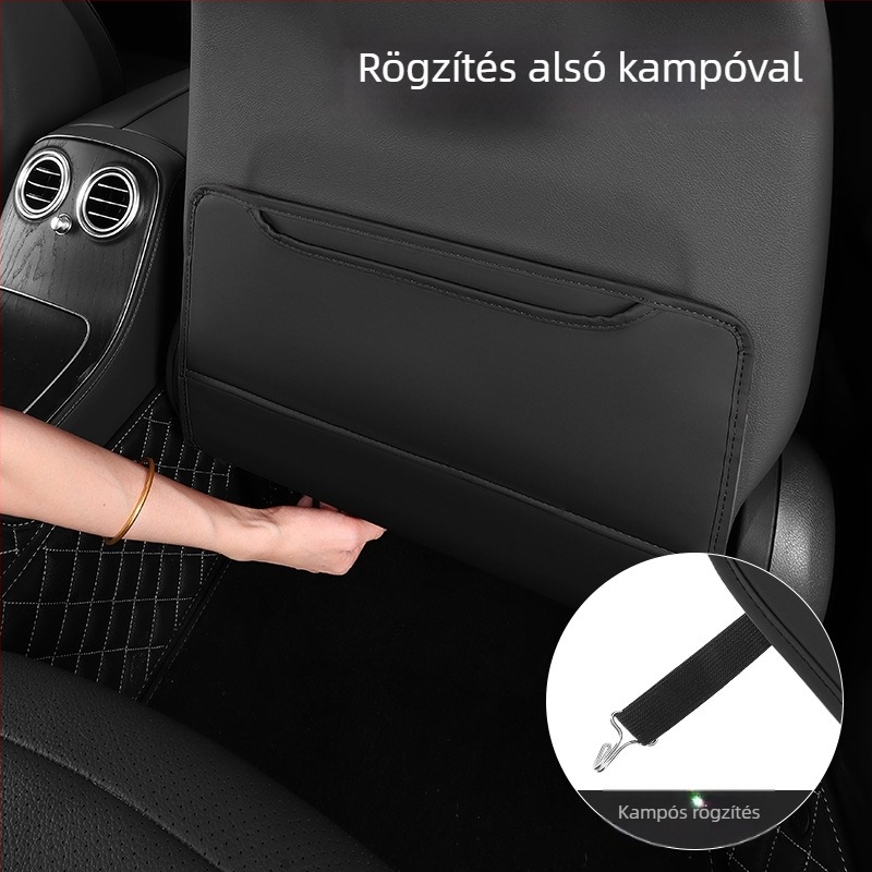 Bőr autóülés hátsó támlájának védőpárnája, univerzális kivitel, ütés- és karcolásálló, vízálló