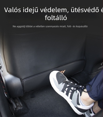 Autó hátsó ülés védő párna ütés elleni védelem, tároló rekesz - PU anyag, testreszabható feldolgozás, logó nyomtatás
