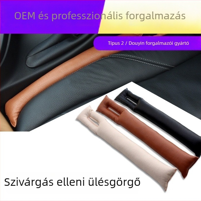 Autóülés közti rés tömítő szalag — pamut, vízálló, nyomásálló, univerzális, 12 darabos, akasztó típusú, tároló tasakkal