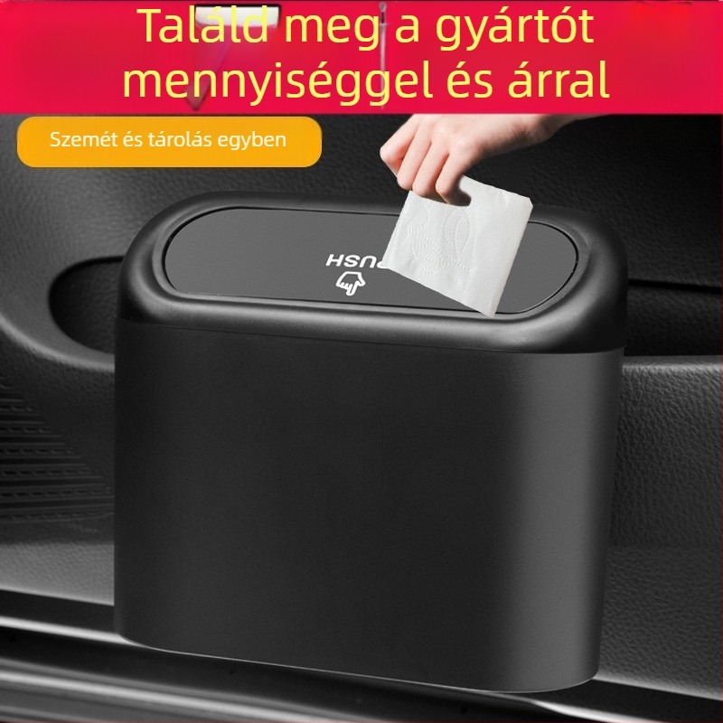 Autó hátsó ülésére akasztható szemetes és tároló doboz, 1 L, műanyag, univerzális kompatibilitás