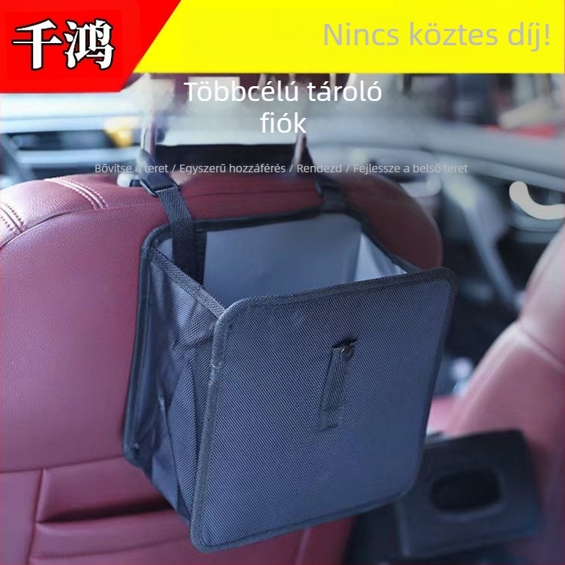 Autóhátsóüléshez csatolható tároló táska, vízálló, összecsukható, 7.5L, logónyomtatás, testreszabható