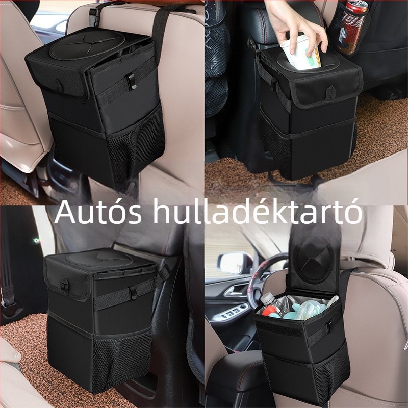 Town Head Autós szemetes – összecsukható, vízálló, multifunkcionális, ülés hátán tárolóval, logó nyomtatás