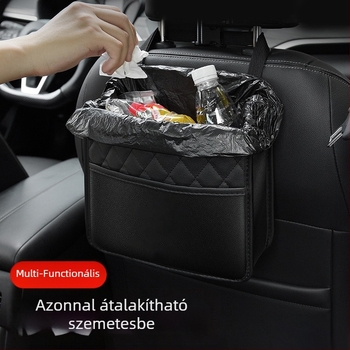 Bőr autó hátsó ülésre tároló táska, vízálló függő szervező, univerzális kompatibilitás, nagy kapacitás