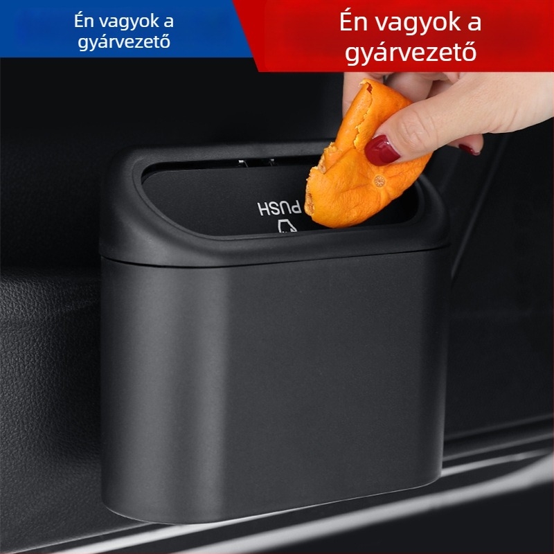 Autóajtó melletti függő tároló fedéllel — műanyag, 1,4 L kapacitás, függő szerelés, hátsó ülés szervező