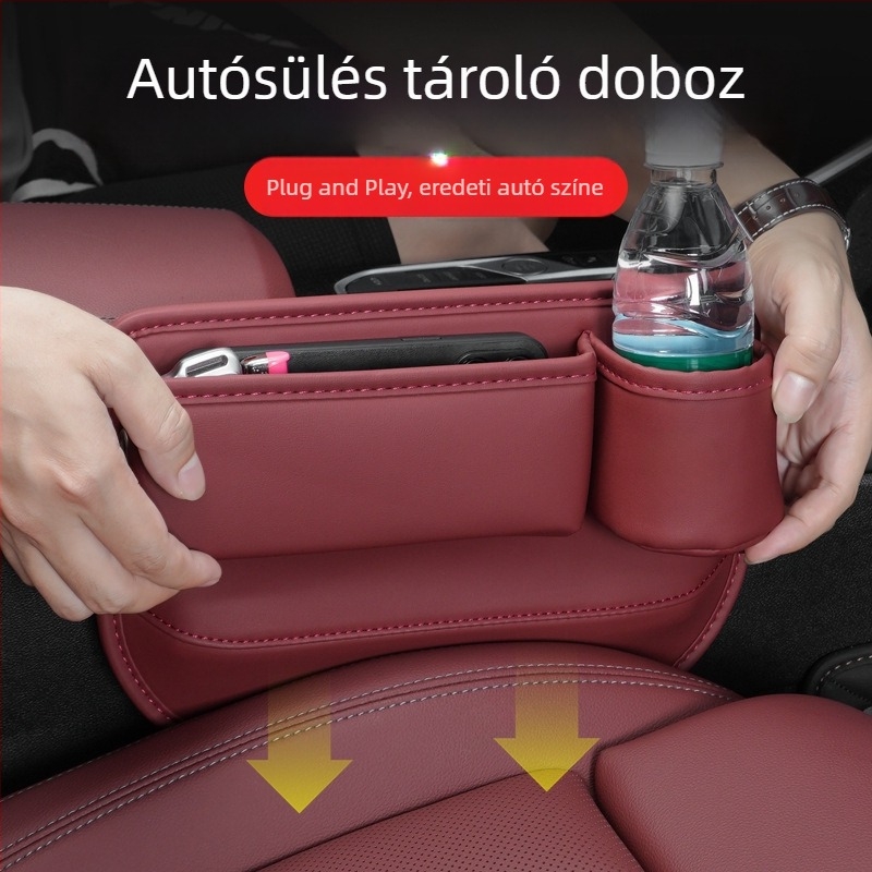 Kiterjeszthető tároló az autó ülései közötti résekhez – belső szervező