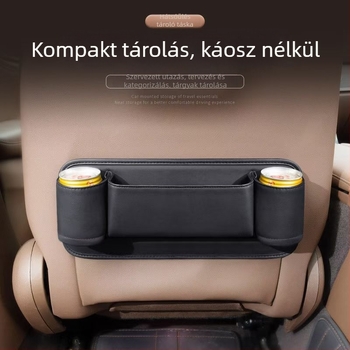 Bőr autóülés hátsó tároló szervező - univerzális akasztós tároló doboz, nyomásálló