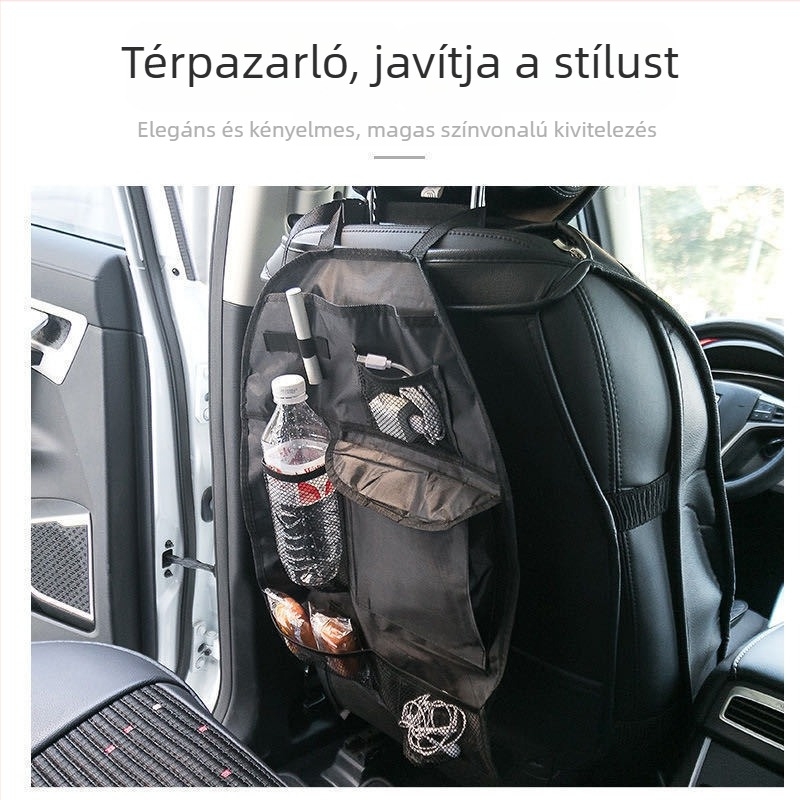 Univerzális függő hátsó ülés tároló táska autóhoz, több rekesszel, nagy kapacitás (4–8) – Oxford anyag, vízálló, testreszabható, logó nyomtatás