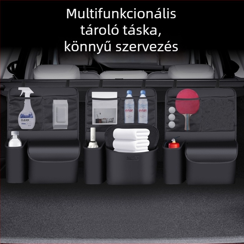 Autó hátsó ülésének hátsó tárolótáskája – bőr, akasztós, nagy kapacitású, testreszabható