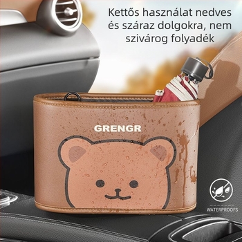 Bőr ülés hátoldali tároló táska, függő autóorganizátor, univerzális kompatibilitás, nyomásálló