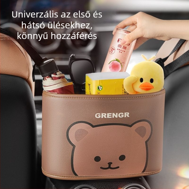 Bőr ülés hátoldali tároló táska, függő autóorganizátor, univerzális kompatibilitás, nyomásálló