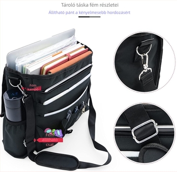 Autóülés hátsó tároló táska — multifunkcionális szervező, laptop táska kompatibilis, Piggyback hordozható dizájn, Oxford anyag, Testreszabható