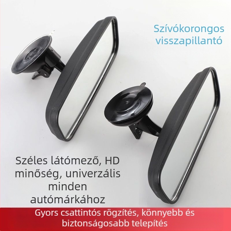 Belső hátrafelé néző tükör vákuumos rögzítéssel, autó/van, tolatási segéd