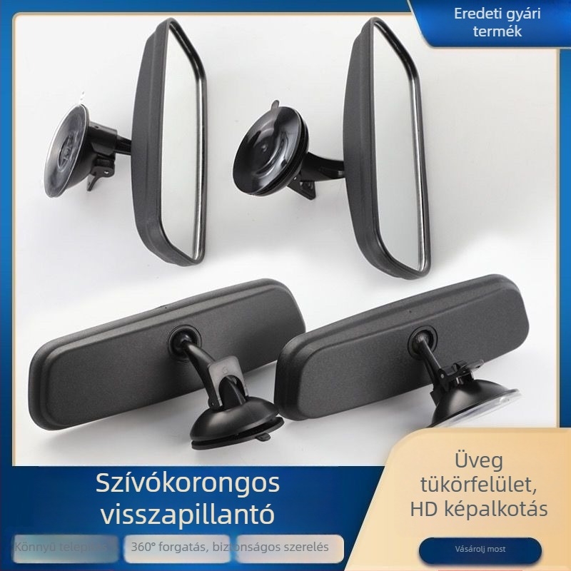 Belső hátrafelé néző tükör vákuumos rögzítéssel, autó/van, tolatási segéd