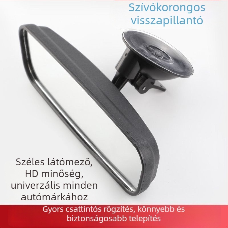 Belső hátrafelé néző tükör vákuumos rögzítéssel, autó/van, tolatási segéd