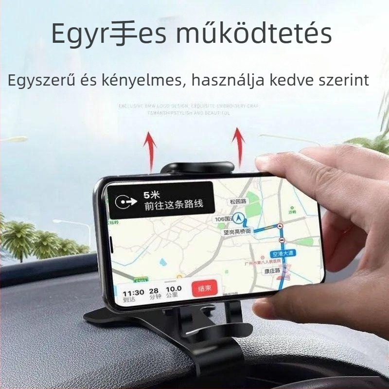 Autó műszerfalra való telefontartó, univerzális, snap-on rögzítés
