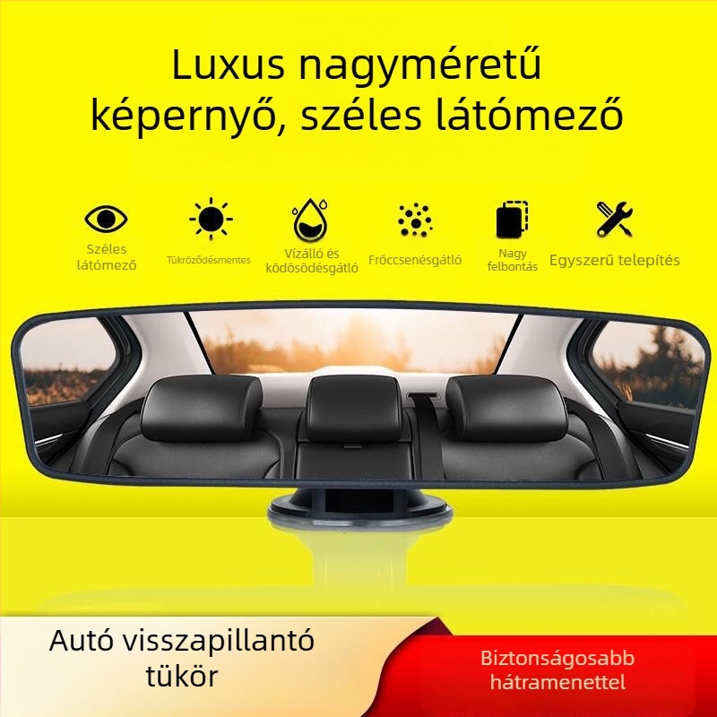 Autó belső visszapillantó tükör szívócsészével, széles látómezőjű navigációs tükör, kiegészítő tükör oktatóautókhoz