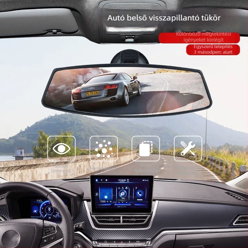 Autó belső visszapillantó tükör szívócsészével, széles látómezőjű navigációs tükör, kiegészítő tükör oktatóautókhoz