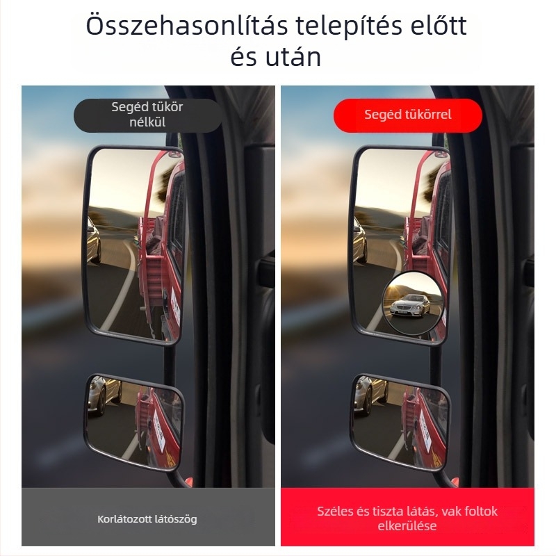 HD konvex széles látószögű holttér-visszapillantó tükör, kis kerek tükör teherautókhoz és személyautókhoz
