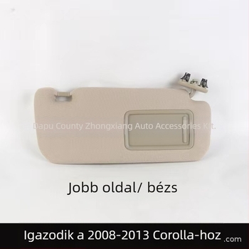 Kosmetikai tükör Corolla 07-13 napellenzőhöz, snap-on szerelés, Kentai, egyszerű dizájn, 0.35 kg