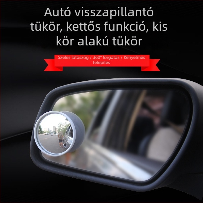 RUNDONG Auto Accessories DM-078 Autó külső segédtükör és belső második sor tükre – 360° forgás, kis kerek tükör