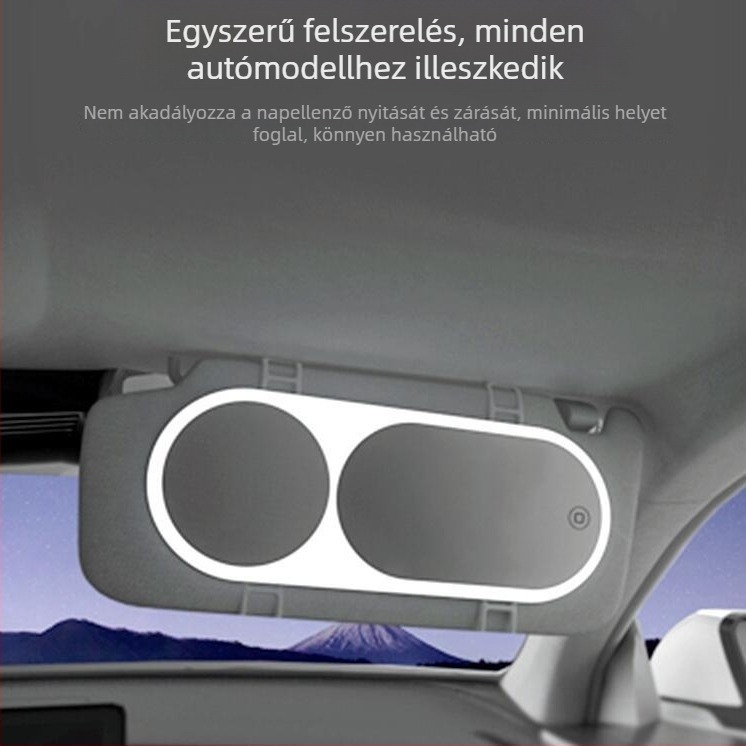 LED smink tükör autóhoz (csattintós szerelés, testreszabható kivitelezés, licencelt magáncímke, általános kompatibilitás)