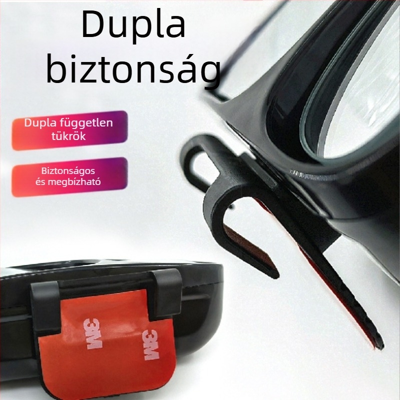 Autóhátsó nézet segítő tükör kettős lencsével, állítható szög, nincs holttér