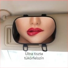 Meinan kozmetikai tükör autó napellenzőhöz, Snap-On rögzítés, univerzális, minimalist stílus