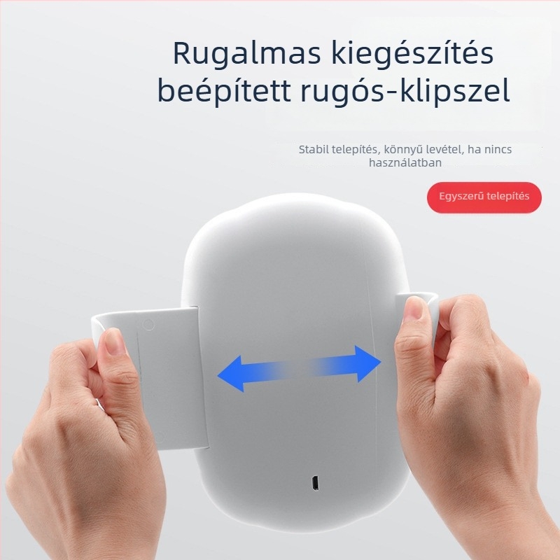LED sminktükör autó napellenzőhöz, snap-on szerelés, érintésre működő LED világítás, beépített töltés