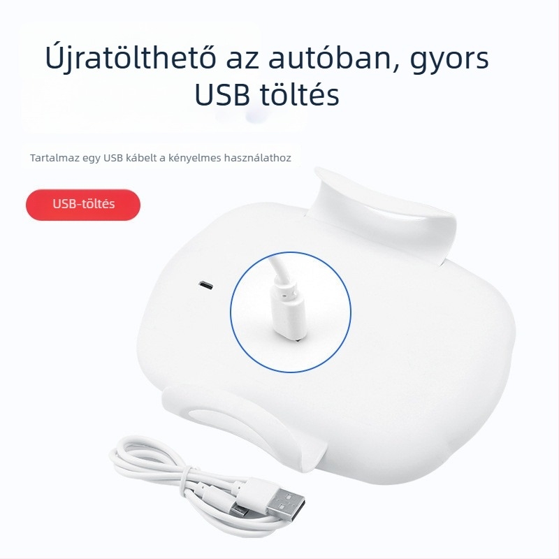 LED sminktükör autó napellenzőhöz, snap-on szerelés, érintésre működő LED világítás, beépített töltés