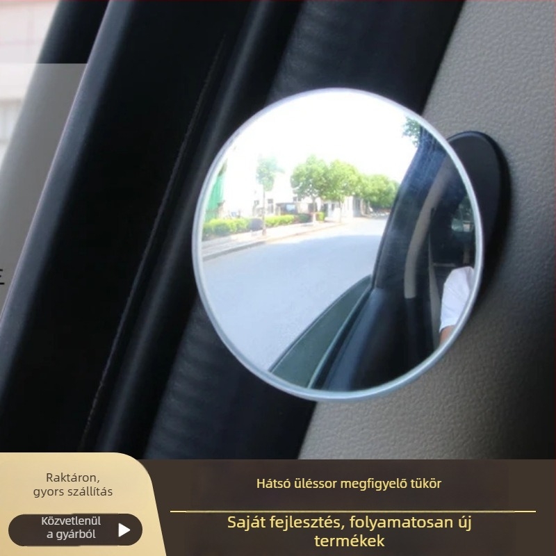 2-in-1 oldalsó hátsó ajtó tükre, kis kerek tükör a második sor ajtónyitásához, keret nélküli visszapillantó tükör, 1 db