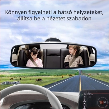 Széles látószögű belső tükör vákuumos rögzítéssel háromkerekű edzőautóhoz, hátrameneti segédtükör és HD holttér-tükör