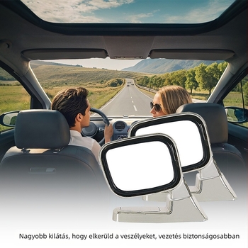 Car Blessing Autó visszapillantó tükör - univerzális, nagy látómező, többfunkciós segéd visszafelé haladáshoz és holttérhez, műanyag ház