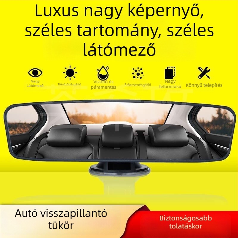 Autó belső visszapillantó tükör szívókoronggal, széles látómező, navigációs tükör, segédtükör tanulóautókhoz