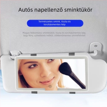 HD sminktükör háromszínű LED-fénnyel, snap-on szerelés, univerzális kompatibilitás, súly 220 g