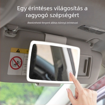 LED kozmetikai tükör autóhoz - snap-on telepítés - univerzális kompatibilitás - egyszerű stílus