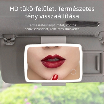 LED kozmetikai tükör autóhoz - snap-on telepítés - univerzális kompatibilitás - egyszerű stílus