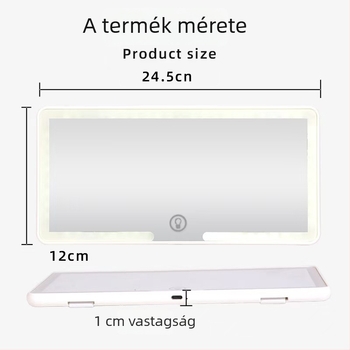 Autóba szerelt LED smink tükör, hordozható, nagy felbontású, snap-on telepítés, egyszerű stílus