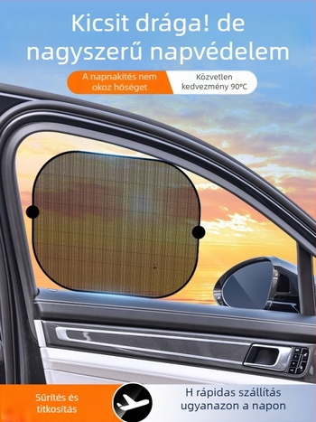 Autóablak oldalára napvédő árnyékoló | Napvédelem és hőszigetelés, rögzítés szívókoronggal (Anyag: Egyéb; Márka: Egyéb; Import: Nem; Gyermekeknek: Nem)
