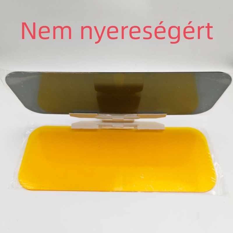 Autó belső anti‑reflexiós tükröződés széles látómezővel, csatolható, nappal/éjszaka, modell YW-006, PVC, 180°-ban állítható, 348 g dobozos csomagolás