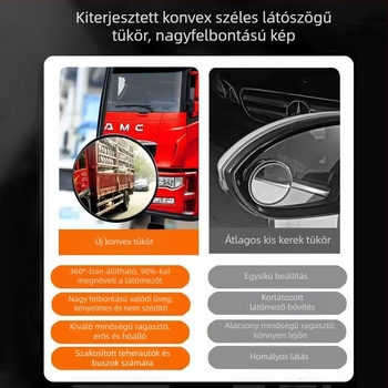 Holttér visszapillantó tükör teherautók és személyautók számára – konvex, HD, széles látószögű