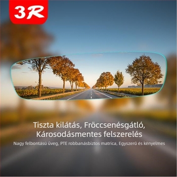 3R keret nélküli autóhátsó tükör – széles látómezővel