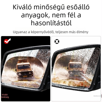 Autó visszapillantó tükör esővédő fóliája, tartós páramentesítő hatással és vízlepergető üvegbevonattal