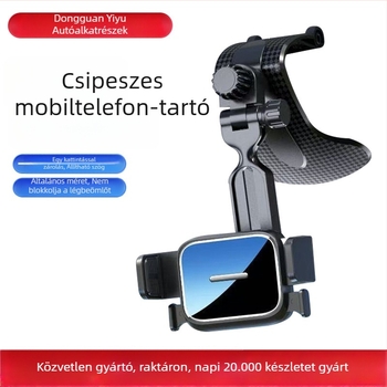 Univerzális autó navigációs tartó a műszerfalra – 360°-os forgatás, kattintásos szerelés, kompatibilis a műszerfallal, napellenzővel és visszapillantóval, 3C tanúsítvány 2023010901591525